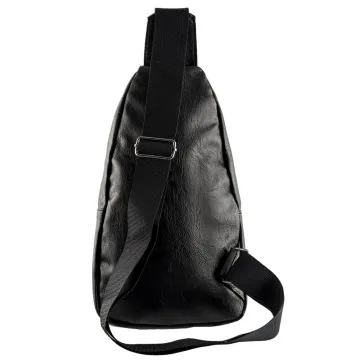 NSP N121 FORCE ΤΣΑΝΤΑΚΙ CROSSBODY 8.5L ΔΕΡΜΑΤΙΝΟ BLACK