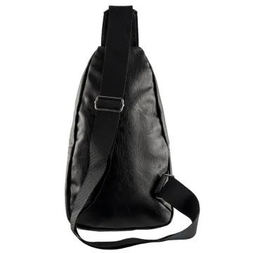 NSP N110 ALMOND ΤΣΑΝΤΑΚΙ CROSSBODY 8.5L ΔΕΡΜΑΤΙΝΟ BLACK