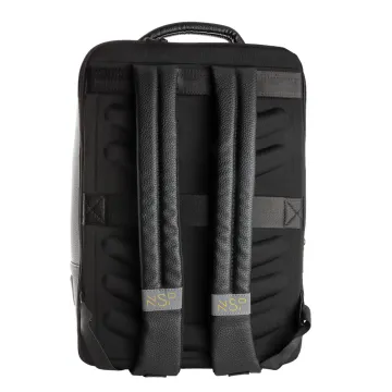 NSP N104 CITY ΤΣΑΝΤΑ ΠΛΑΤΗΣ/BACKPACK ΜΕ ΘΗΚΗ LAPTOP 16in/26L ΔΕΡΜΑΤΙΝΗ BLACK