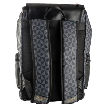 NSP N108 FUN ΤΣΑΝΤΑ ΠΛΑΤΗΣ/BACKPACK ΔΕΡΜΑΤΙΝΗ ΜΕ ΘΗΚΗ LAPTOP 16in/35L ΔΕΡΜΑΤΙΝΗ BLACK