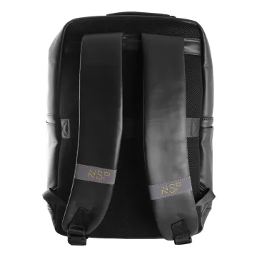 NSP N107 LUXURY ΤΣΑΝΤΑ ΠΛΑΤΗΣ/BACKPACK ΜΕ ΘΗΚΗ LAPTOP 16in/32.5L ΔΕΡΜΑΤΙΝΗ BLACK
