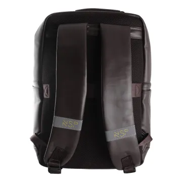 NSP N107 LUXURY ΤΣΑΝΤΑ ΠΛΑΤΗΣ/BACKPACK ΜΕ ΘΗΚΗ LAPTOP 16in/32.5L ΔΕΡΜΑΤΙΝΗ BROWN