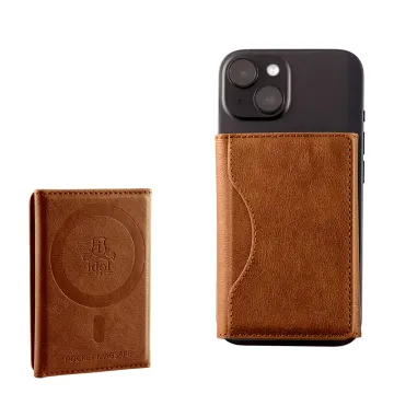 IDOL 1991 LEATHER POCKET MAGSAFE ANTI-RF CARD WALLET CAMEL