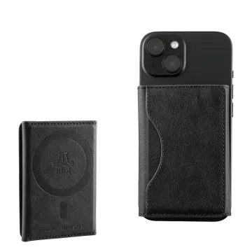 IDOL 1991 LEATHER POCKET MAGSAFE ANTI-RF CARD WALLET BLACK