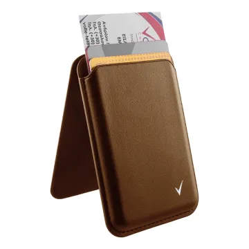 VOLTE-TEL ΘΗΚΗ ΚΑΡΤΩΝ MAGSAFE MAGNETIC ANTI-RF ME STAND LEATHER CAMEL