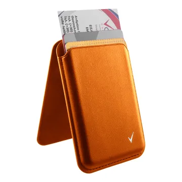VOLTE-TEL ΘΗΚΗ ΚΑΡΤΩΝ MAGSAFE MAGNETIC ANTI-RF ME STAND LEATHER ORANGE