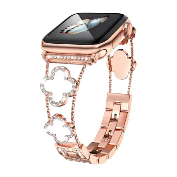 VOLTE-TEL ΛΟΥΡΑΚΙ ΡΟΛΟΓΙΟΥ ΓΥΝΑΙΚΕΙΟ ΜΕΤΑΛΛΙΚΟ APPLE WATCH 38/40/41/42MM ΤΥΠΟΥ VAN CLEEF WHITE CROSS 12.7cm ROSE GOLD