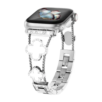 VOLTE-TEL ΛΟΥΡΑΚΙ ΡΟΛΟΓΙΟΥ ΓΥΝΑΙΚΕΙΟ ΜΕΤΑΛΛΙΚΟ APPLE WATCH 38/40/41/42MM ΤΥΠΟΥ VAN CLEEF WHITE CROSS 12.7cm SILVER