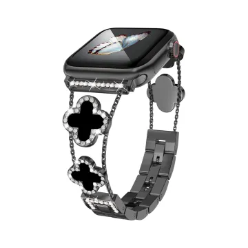 VOLTE-TEL ΛΟΥΡΑΚΙ ΡΟΛΟΓΙΟΥ ΓΥΝΑΙΚΕΙΟ ΜΕΤΑΛΛΙΚΟ APPLE WATCH 38/40/41/42MM ΤΥΠΟΥ VAN CLEEF BLACK CROSS 12.7cm BLACK