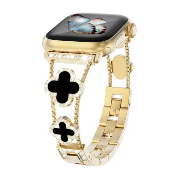 VOLTE-TEL ΛΟΥΡΑΚΙ ΡΟΛΟΓΙΟΥ ΓΥΝΑΙΚΕΙΟ ΜΕΤΑΛΛΙΚΟ APPLE WATCH 38/40/41/42MM ΤΥΠΟΥ VAN CLEEF BLACK CROSS 12.7cm GOLD
