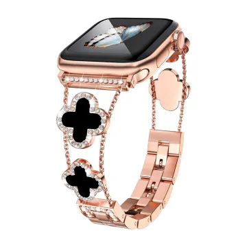 VOLTE-TEL ΛΟΥΡΑΚΙ ΡΟΛΟΓΙΟΥ ΓΥΝΑΙΚΕΙΟ ΜΕΤΑΛΛΙΚΟ APPLE WATCH 38/40/41/42MM ΤΥΠΟΥ VAN CLEEF BLACK CROSS 12.7cm ROSE GOLD