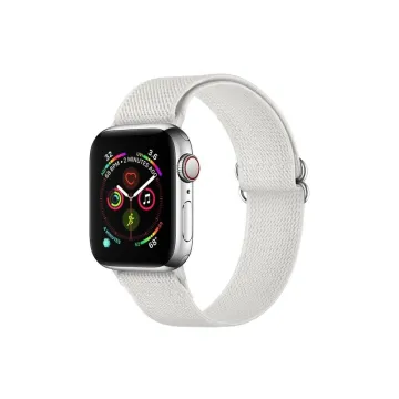 VOLTE-TEL VT101 ΛΟΥΡΑΚΙ ΡΟΛΟΓΙΟΥ ΣΥΜΒΑΤΟ ΜΕ APPLE WATCH 38/40/41/42mm ELASTIC BRAIDED NYLON WHITE