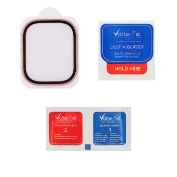 VOLTE-TEL TEMPERED GLASS APPLE WATCH ULTRA/ULTRA 2 49mm 1.92in 9H 0.30mm TWO COLOR FULL GLUE FULL COVER ROSE GOLD-BLACK