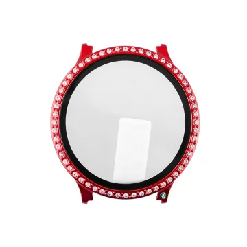 VOLTE-TEL PC EDGE COVER TEMPERED GLASS SAMSUNG WATCH 7 40mm 1.3in 9H 0.30mm WITH STRASS 3D FULL GLUE FULL COVER RED