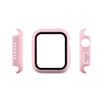 VOLTE-TEL PC EDGE COVER TEMPERED GLASS APPLE WATCH 41mm 1.69in 9H 0.30mm WITH KEY 3D FULL GLUE FULL COVER PINK