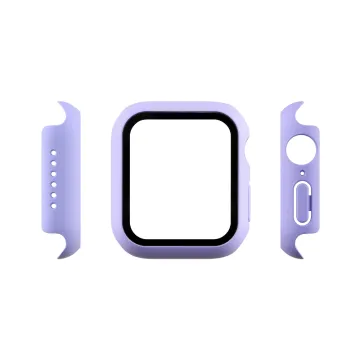 VOLTE-TEL PC EDGE COVER TEMPERED GLASS APPLE WATCH 41mm 1.69in 9H 0.30mm WITH KEY 3D FULL GLUE FULL COVER PURPLE