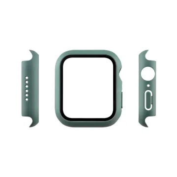VOLTE-TEL PC EDGE COVER TEMPERED GLASS APPLE WATCH 45mm 1.9in 9H 0.30mm WITH KEY 3D FULL GLUE FULL COVER KHAKI
