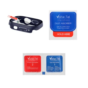 VOLTE-TEL PC EDGE COVER TEMPERED GLASS APPLE WATCH ULTRA/ULTRA 2 49mm 1.92in 9H 0.30mm WITH KEY 3D FULL GLUE FULL COVER BLUE