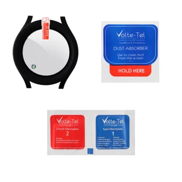 VOLTE-TEL PC EDGE COVER TEMPERED GLASS SAMSUNG WATCH 5 PRO 45mm 1.4in 9H 0.30mm WITH KEY 3D FULL GLUE FULL COVER BLACK