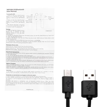 NSP BLUETOOTH BN120 MAGNET CLIP ON HEADSET V5.3 (2 ΣΥΣΚΕΥΩΝ) BLACK