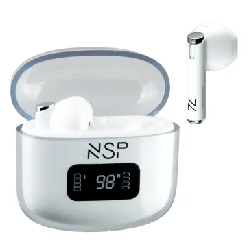 NSP BLUETOOTH STEREO BN550 NSPODS TWS HEADSET V5.3 ΜΕ ΘΗΚΗ ΦΟΡΤΙΣΗΣ - ΜΕΤΑΦΟΡΑΣ LED LCD WHITE