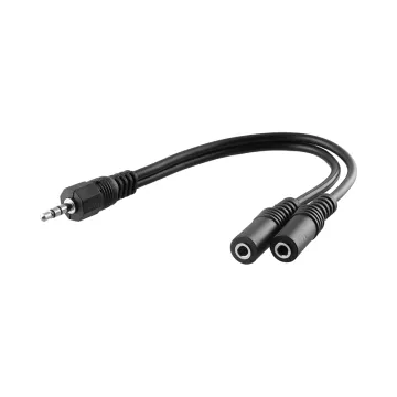 VOLTE-TEL ΑΝΤΑΠΤΟΡΑΣ HEADSET JACK 3.5mm ΑΡΣΕΝΙΚΟ ΣΤΕΡΕΟ ΣΕ 2x Jack 3.5mm ΘΗΛΥΚΟ ΣΤΕΡΕΟ