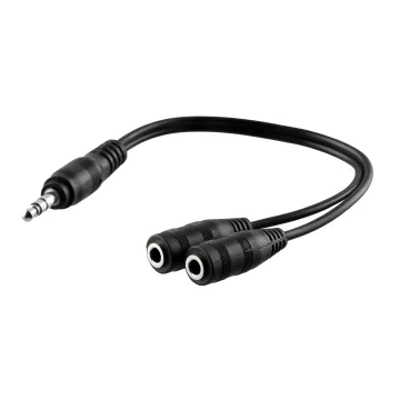 VOLTE-TEL ΑΝΤΑΠΤΟΡΑΣ HEADSET JACK 3.5mm ΑΡΣΕΝΙΚΟ ΣΤΕΡΕΟ ΣΕ 2x Jack 3.5mm ΘΗΛΥΚΟ ΣΤΕΡΕΟ