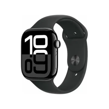 SMART WATCH APPLE WATCH SERIES 10 GPS 46MM 1.96in (MWWQ3QF/A) JET BLACK ALUMINIUM CASE WITH BLACK SPORT BAND M/L GR