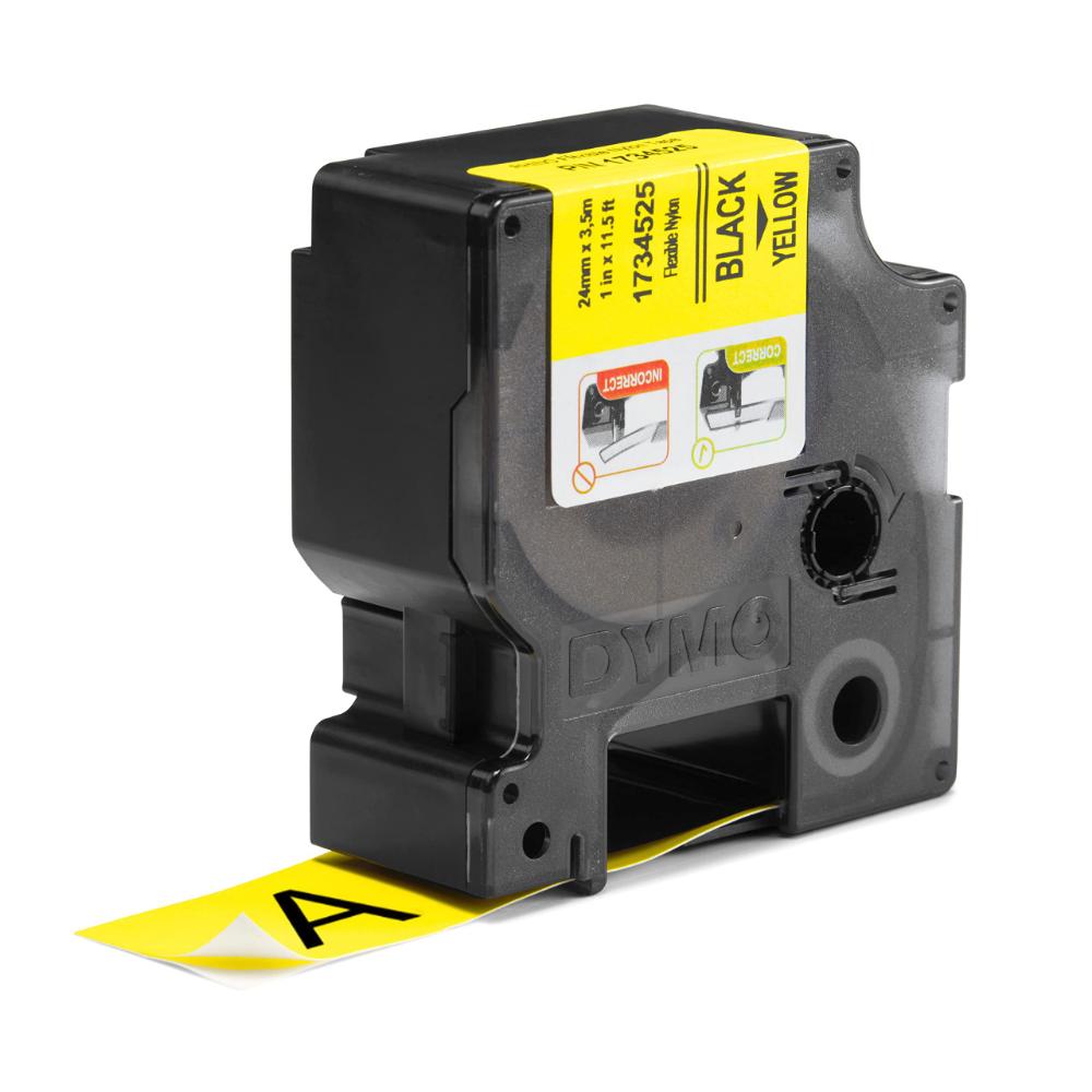 Ταινία Ετικετογράφου DYMO Ind Rhino Tape Flexible Nylon Black On Yellow 24mm (1734525) (DYM1734525)