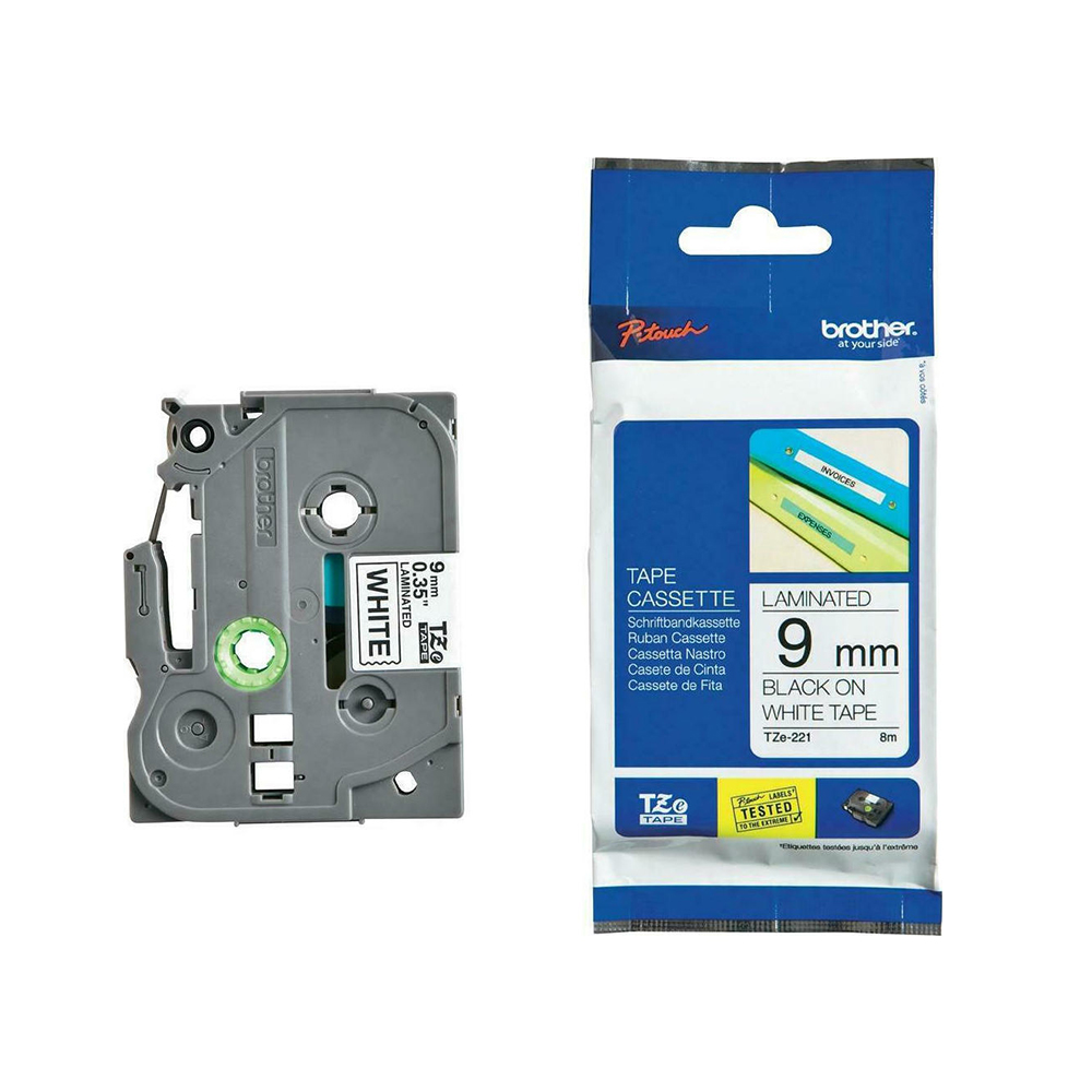 Brother TZe-721 Labelling Tape Cassette – Black on Green, 9mm wide (TZE721) (BROTZE721)