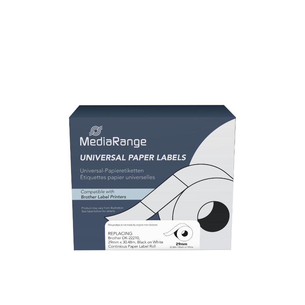 Ετικέτες Γενικής Χρήσης Mediarange (Dymo® D1/45803/S0720830) 19mm, 7m, Laminated and Permanent Adhesive, Black on White (MRDY45803)