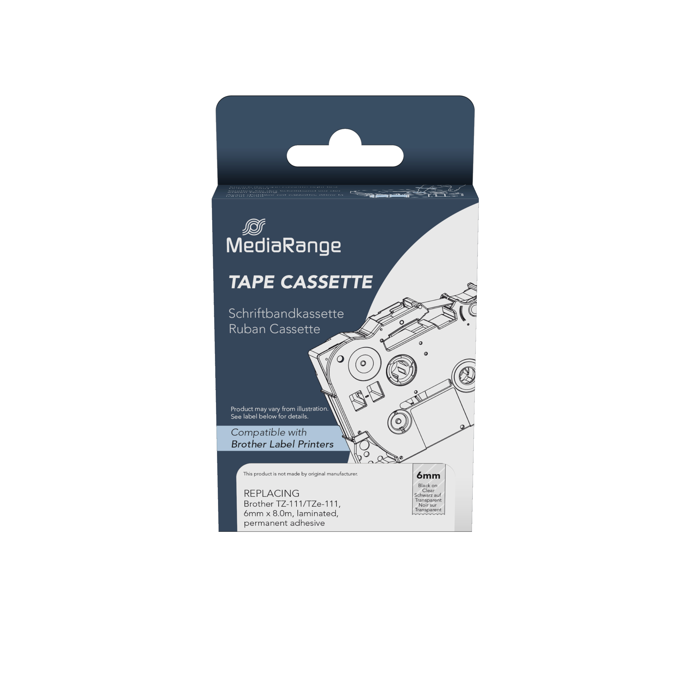 Ετικέτες Γενικής Χρήσης Mediarange (Dymo® D1/45018/S0720580) 12mm, 7m, Laminated and Permanent Adhesive, Black on Yellow (MRDY45018)