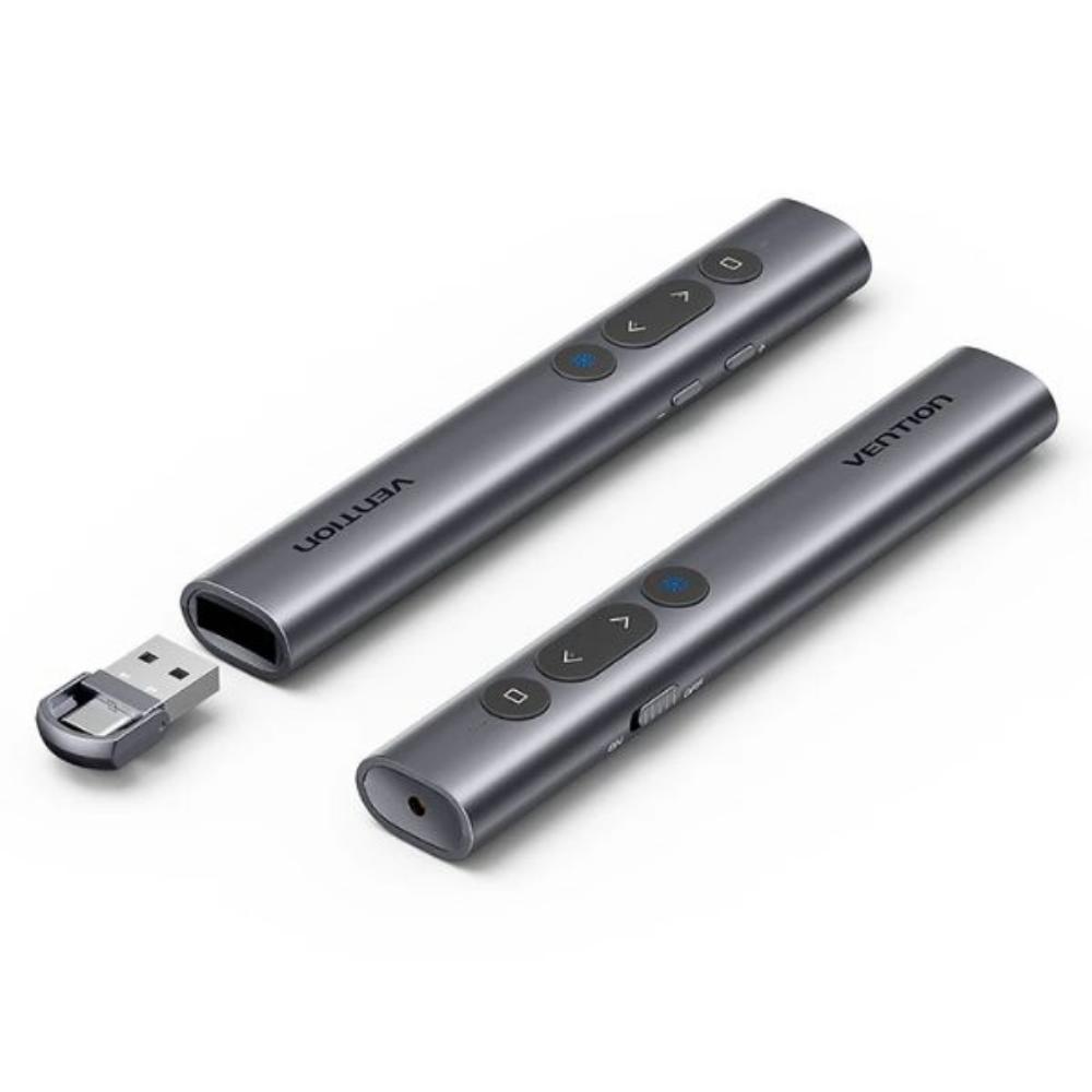 VENTION Wireless PowerPoint Presentation Clicker with Green Laser Pointer – Gray (KQJH0) (VENKQJH0)