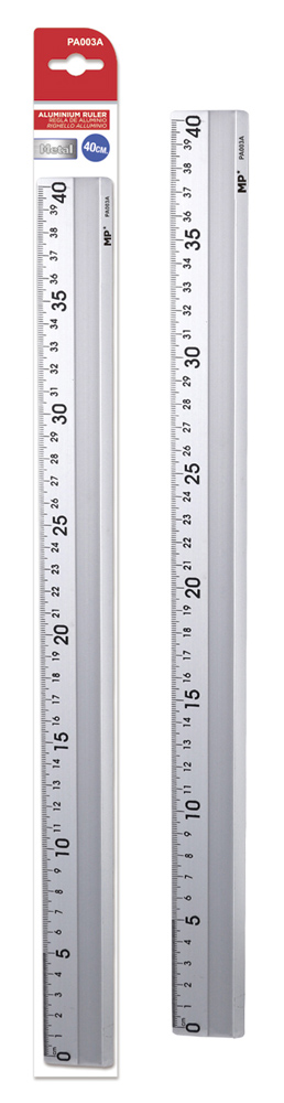 MP μεταλλικός χάρακας PA002, 20cm, ασημί