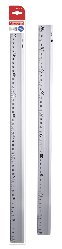 MP μεταλλικός χάρακας PA003A, 40cm, ασημί