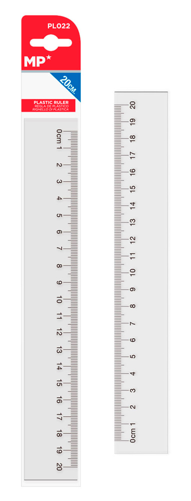 MP πλαστικός χάρακας PL021, 15cm, διάφανος