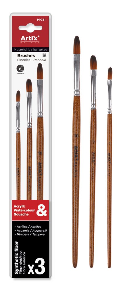 ARTIX PAINTS σετ πινέλων ζωγραφικής PP228, μπλε, 6τμχ
