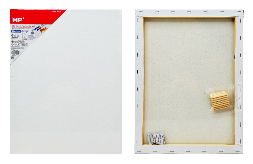 MP καμβάς τελάρο ζωγραφικής PP98-2430, 24x30cm, 280gr/m², λευκός