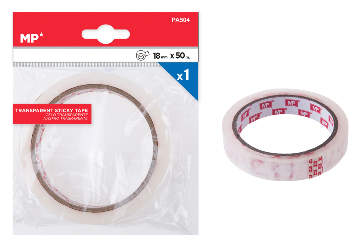 MP κολλητική ταινία PA504, 18mm x 50m, διάφανη