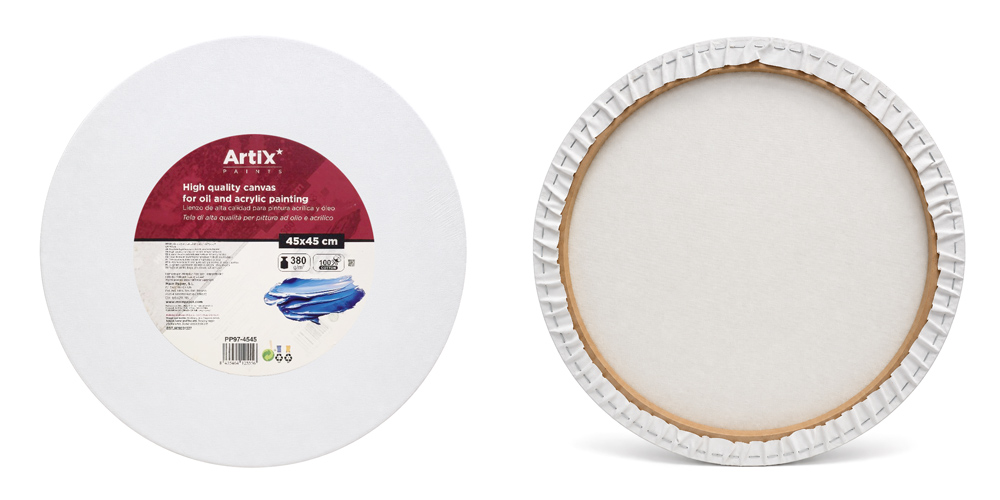 ARTIX PAINTS καμβάς τελάρο ζωγραφικής PP97-4545, 45x45cm, 380gr/m², λευκός