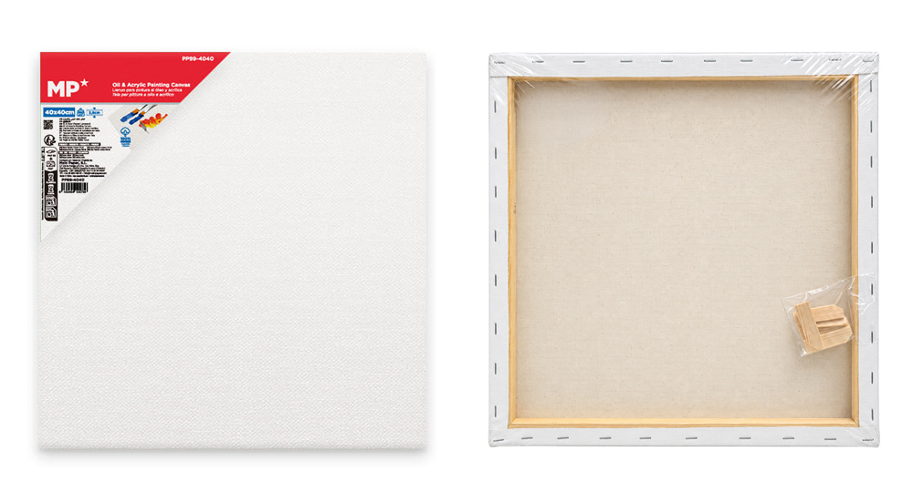 MP καμβάς τελάρο ζωγραφικής PP99-4040, 40x40cm, 380gr/m², λευκός