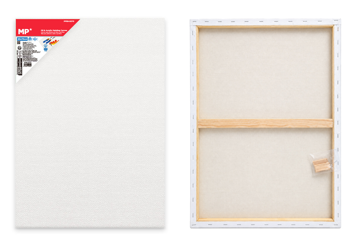 MP καμβάς τελάρο ζωγραφικής PP99-5070, 50x70cm, 380gr/m², λευκός