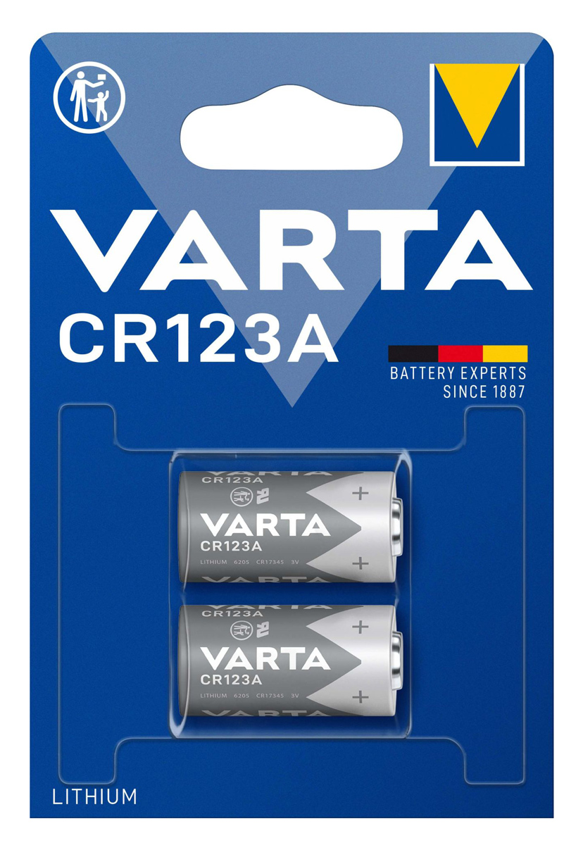 VARTA μπαταρία λιθίου CR123A, 3V, 2τμχ