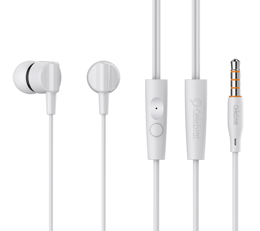 CELEBRAT earphones με μικρόφωνο G34, 3.5mm σύνδεση, 14mm, 1.2m, μαύρα