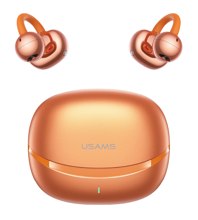 USAMS earphones με θήκη φόρτισης Echo R03, OWS, Φ11mm, 40/300mAh, μπλε