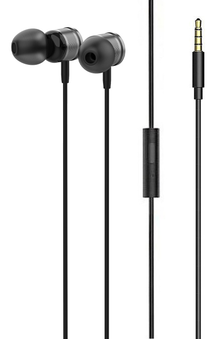 LDNIO earphones με μικρόφωνο HP08, 3.5mm σύνδεση, Φ13mm, 1.2m, γκρι