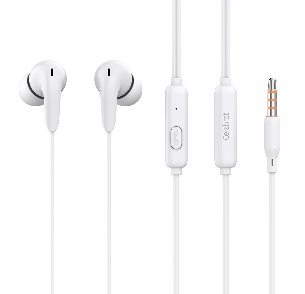 CELEBRAT earphones με μικρόφωνο G26, 3.5mm σύνδεση, Φ10mm, 1.2m, μαύρα