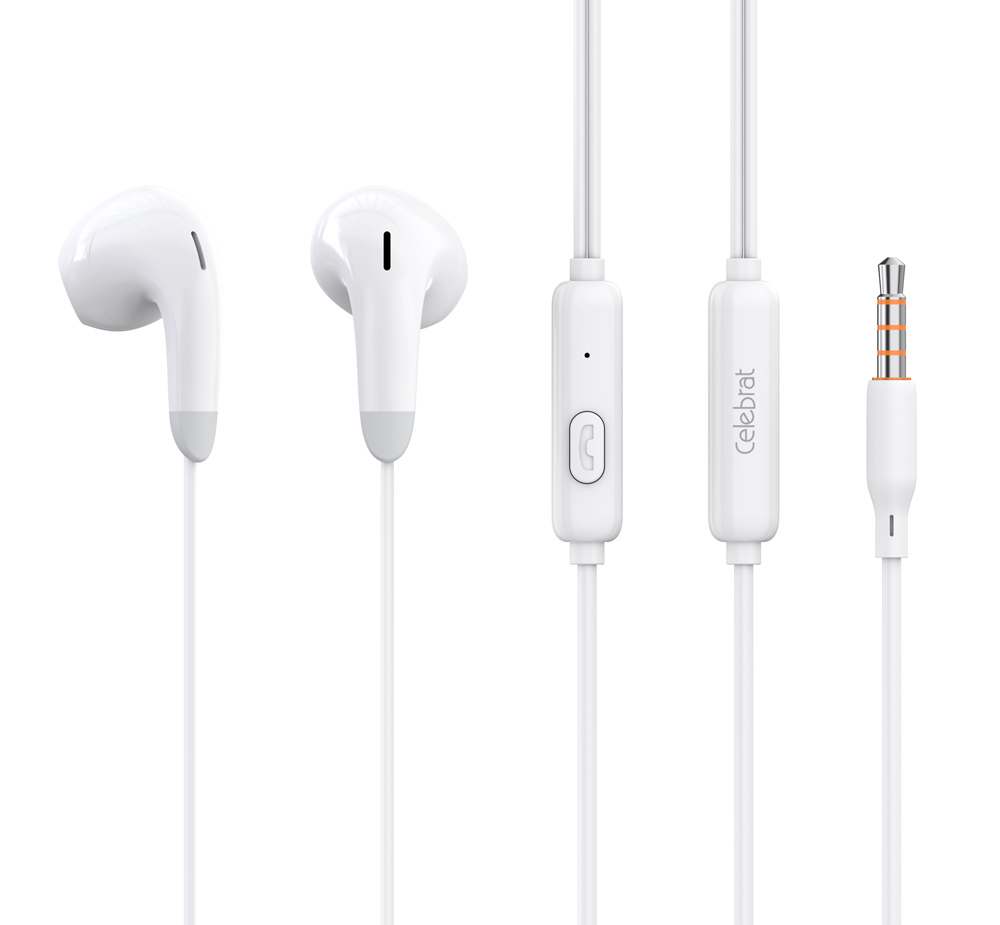 CELEBRAT earphones με μικρόφωνο G27, 3.5mm σύνδεση, Φ14mm, 1.2m, μαύρα
