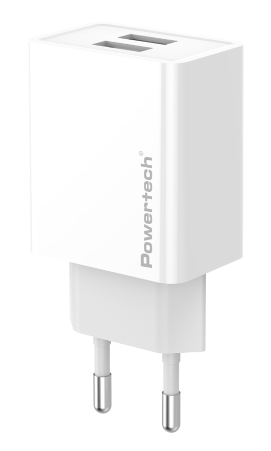 POWERTECH φορτιστής τοίχου PT-1320, USB, 12W, λευκός