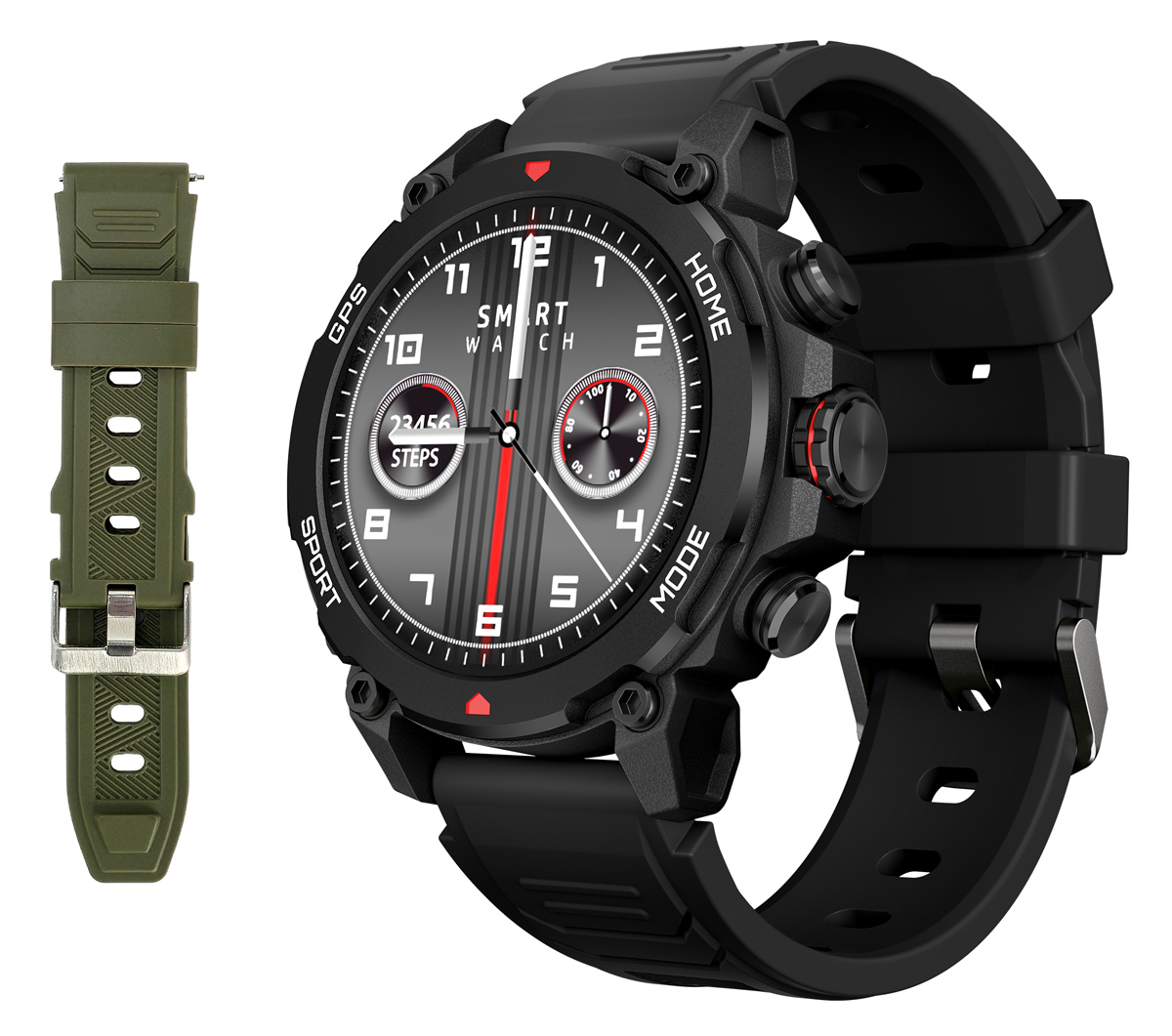 INTIME smartwatch G6 με 2x λουράκια, heart rate, 1.43